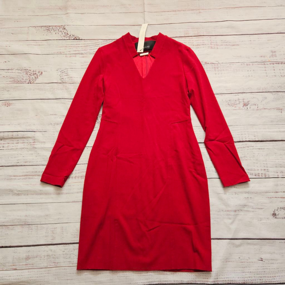 Yigal Azrouël Long Sleeve Red Wool Dress Holiday Party Event Womens 10 NWT
